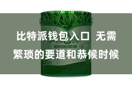 比特派钱包入口  无需繁琐的要道和恭候时候